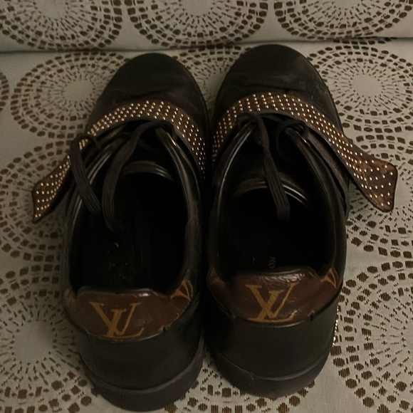 Louis Vuitton Shoes - Louis Vuitton Black and Brown Sneakers with Studded Straps